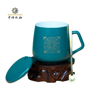 Estilo tradicional de cerámica reutilizable de la medicina china de la taza de café del mate los 7x9cm con la cuchara