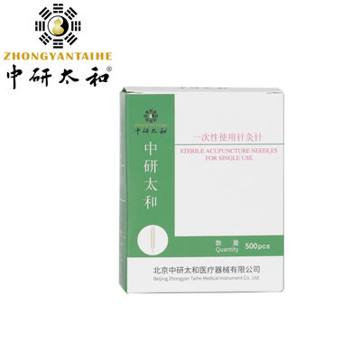 aguja de cobre estéril disponible de la acupuntura de la manija de las agujas de la acupuntura de 500pcs Zhongyan Taihe con el tubo
