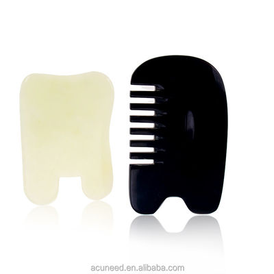 calidad  Class II Buffalo Horn Jade Guasha Tools Set with oil Massage Fábrica