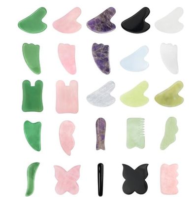 Irregular Jade Guasha Tools Offering Relaxation of Muscles and Tissues Massage Scraping for Health Improvement