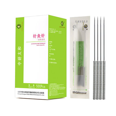 10 mm de longitud de la manija recta aguja intradermal de acupuntura para la medicina tradicional china y alivio del dolor