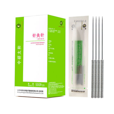 Pegatinas de agujas de acupuntura de acero inoxidable / agujas de acupuntura desechables para la medicina china